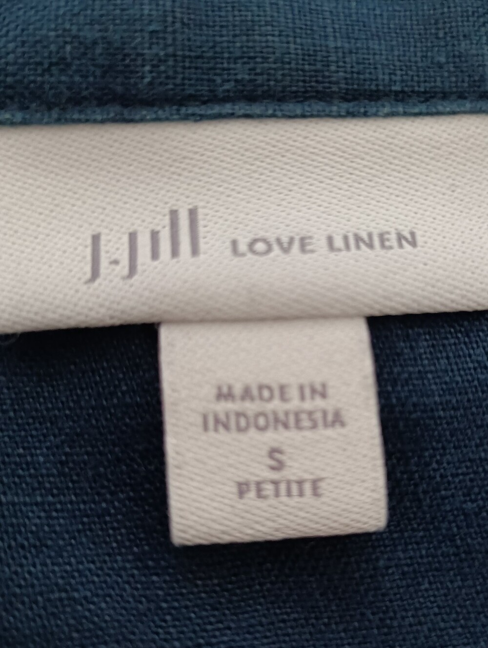 J.Jill Love Linen Shirt Dress Short Sleeve Pockets Size S Navy Blue - Picture 10 of 16